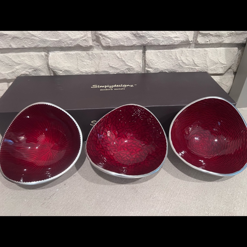 SimplyDesignz Organic Collection Nut Bowls - set of 3 NIB